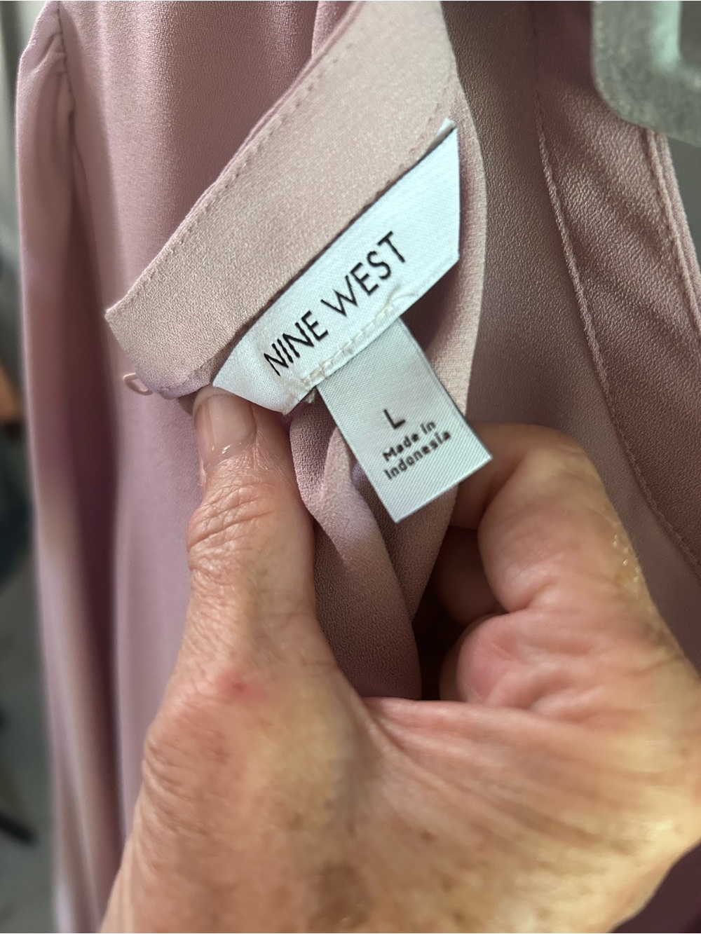 Nine West Light Pink Long-Sleeve Blouse - Picture 3 of 3